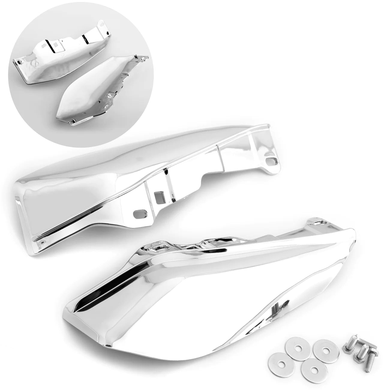 Chrome MID-FRAME AIR HEAT DEFLECTOR FOR HARLEY TOURING 09-16