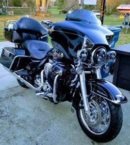 Eagle Lights 7" Black LED Headlight and 4.5" LED Passing Light Kit for Harley Davidson