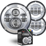 Load image into Gallery viewer, Eagle Lights 7&quot; Chrome LED Headlight and 4.5&quot; LED Passing Light Kit for Harley Davidson
