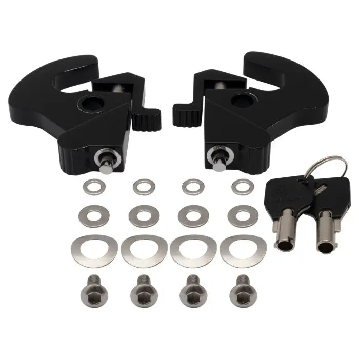 Black Locking Quick Release Clamp Kit for Harley-Davidson® Motorcycles