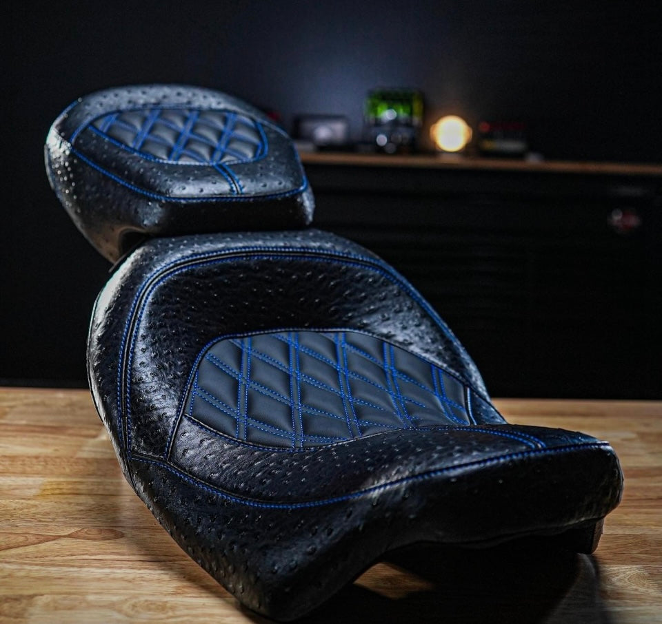 Quest Low Profile Custom Stitching Seat for Harley Touring