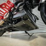 Load image into Gallery viewer, 2024+ Touring Skid Plate - Real Woven Carbon W/ Black Brackets
