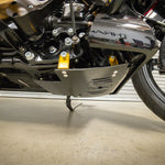 Load image into Gallery viewer, 2024+ Touring Skid Plate - Real Woven Carbon W/ Gold Brackets
