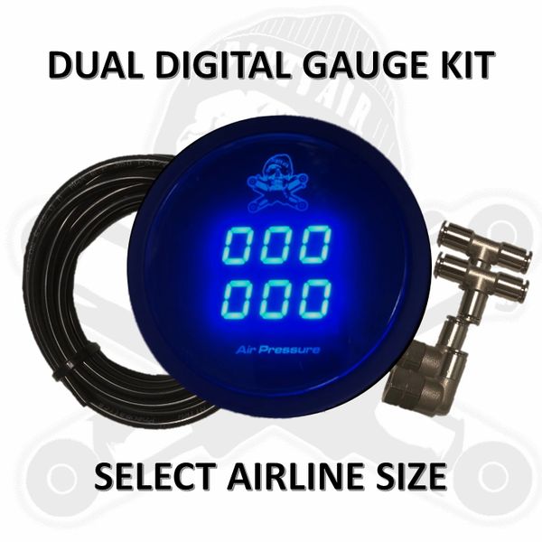 DUAL Digital Air Pressure Gauge Kit 2 1/16"