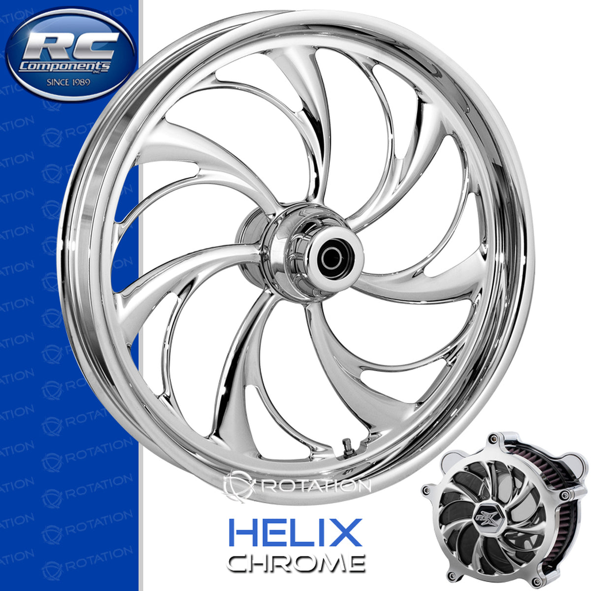 RC Components Helix Chrome Touring Wheel – Harley Bagger Parts